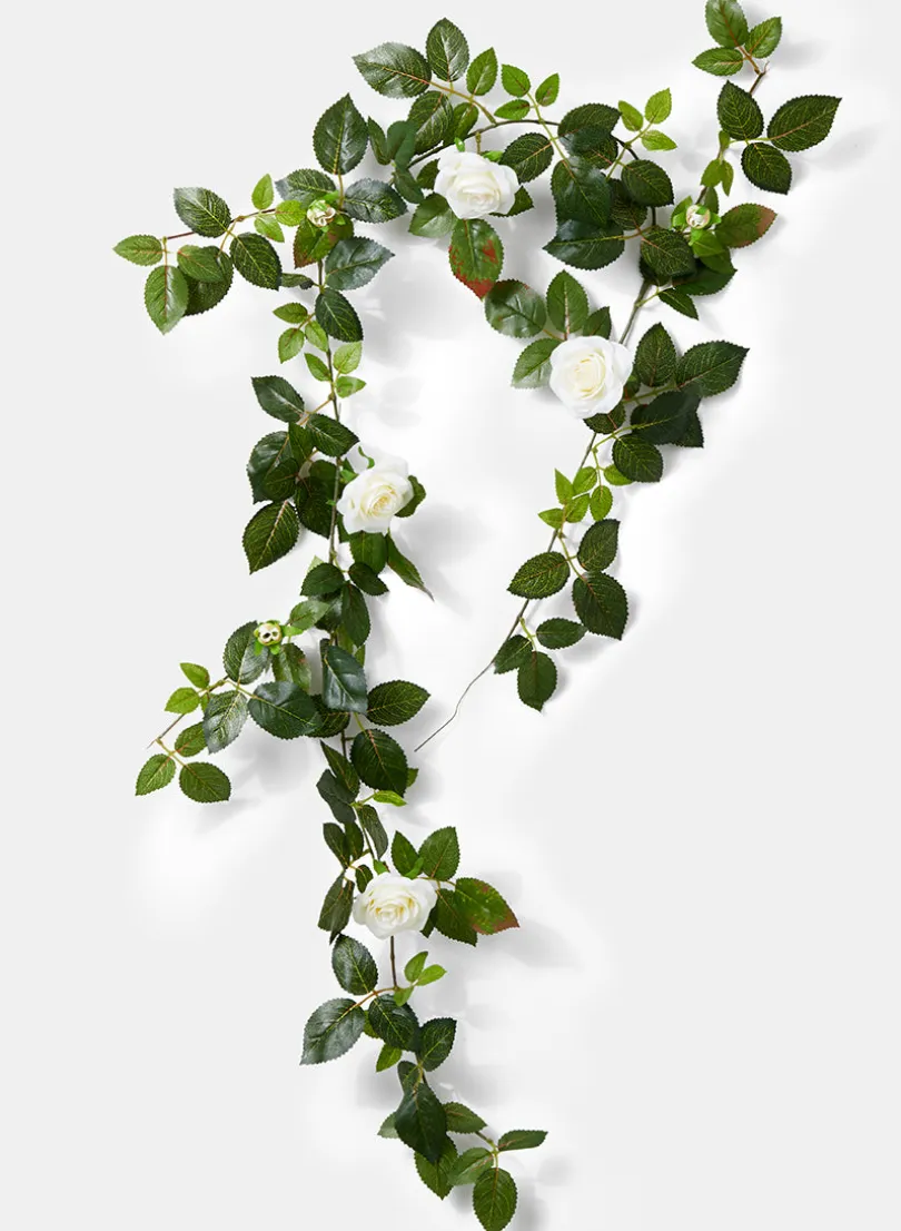 55in Long Mini Cream Rose Garland, Case of 12