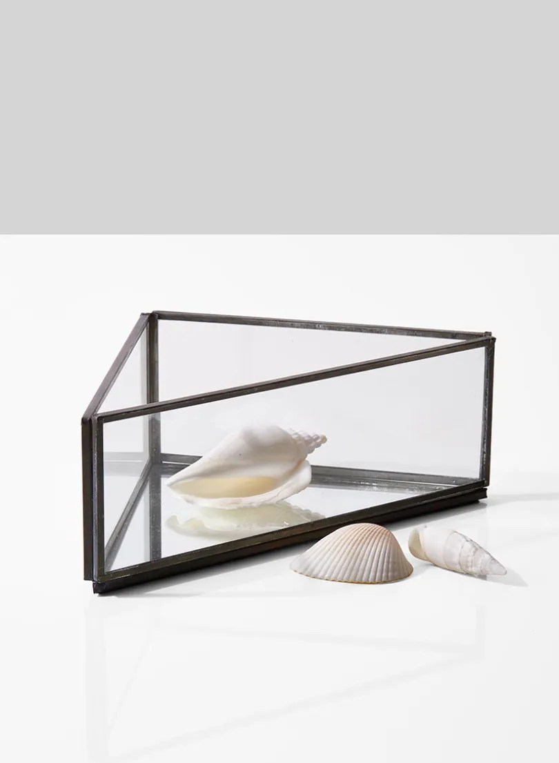 8in Long Mirror Bottom Triangle Tray
