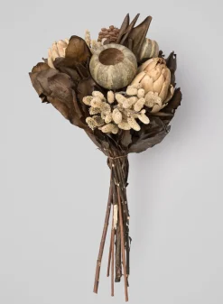 14in Long Mixed Dried Pods and Leaves Bouquet