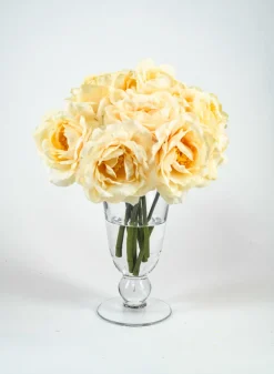 10in Long Pale Peach Tea Flower Bouquet, Case of 12