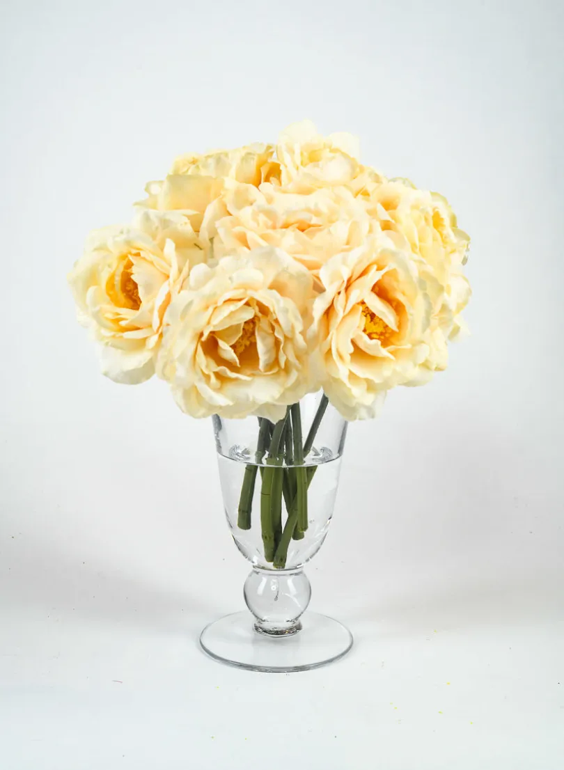 10in Long Pale Peach Tea Flower Bouquet, Case of 12