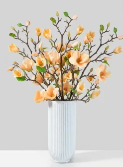 42in Long Peach Magnolia Blossom Branch, Case of 12