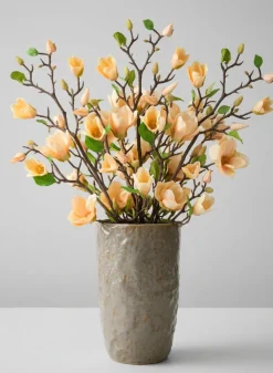 42in Long Peach Magnolia Blossom Branch, Case of 12