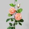 35in Long Peach Rose Spray, Case of 12