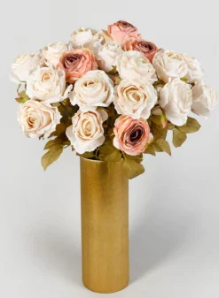 26.5in Long Peach Single Tea Rose Spray, Case of 12