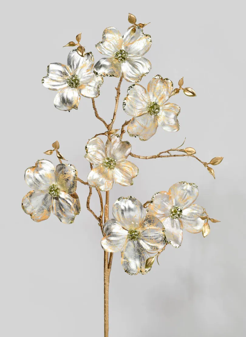 38in Long Pearl Champagne Dogwood Spray, Case of 12