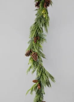 72in Long Pine Garland with Pine Cones