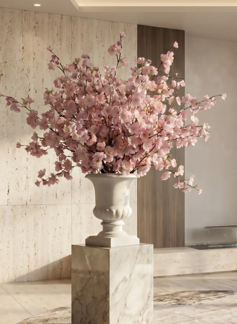 45in Long Pink Cherry Blossom Branch, Case of 6
