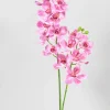 33in Long Pink Double Orchid Stem, Case of 12