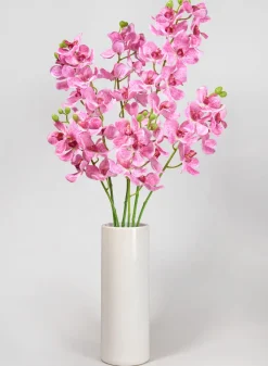 33in Long Pink Double Orchid Stem, Case of 12