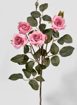 28in Long Pink France Rose Spray, Case of 12
