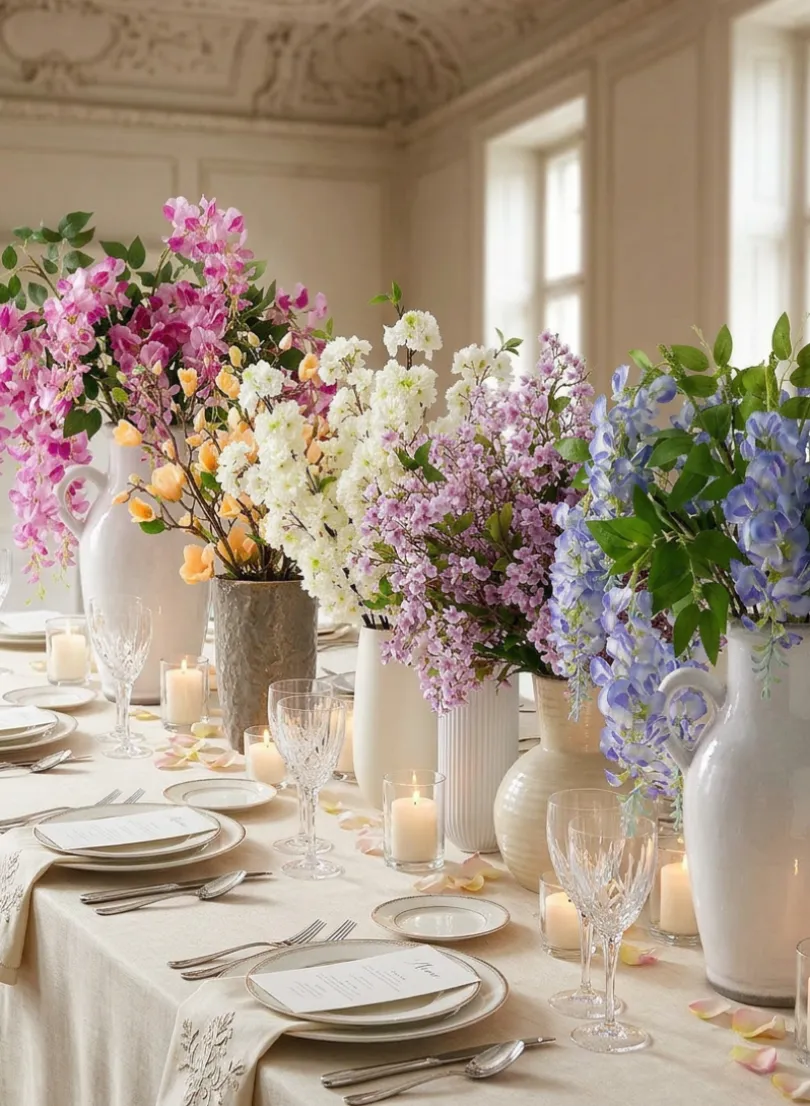 32in Long Purple Spring Blossom Branch, Case of 12