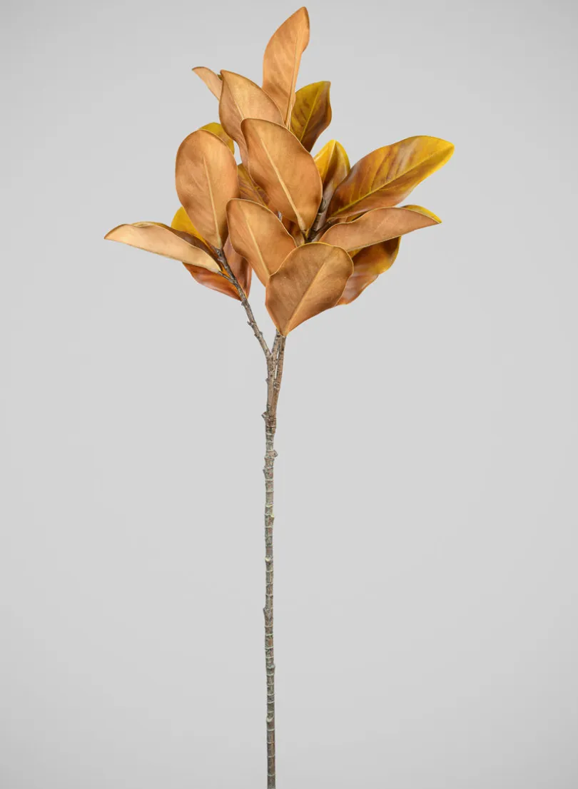 40in Long Real Touch Real Look Autumn Magnolia Leaves Stem, Case of 6