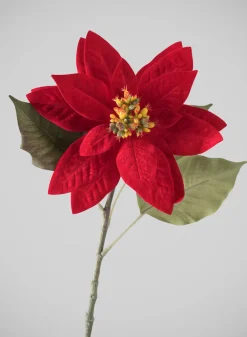 24in Long Real Touch Real Look Red Poinsettia Stem