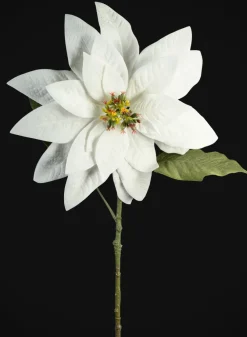29in Long Real Touch Real Look White Poinsettia Stem, Case of 12