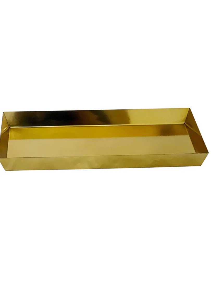 12in Long Rectangular Le Mans Gold Tray