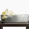 16in Long Rectangular Nickel Flower Box Vase