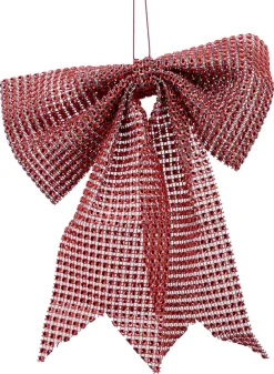 9in Long Red Diamond Bead Bow