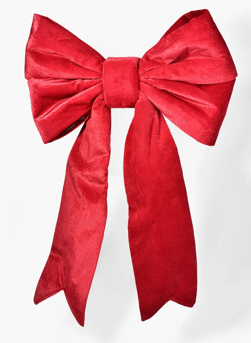29in Long Red Double Bow with Fishtail Feet