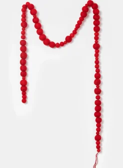 58in Long Red Felt Step Ball Garland