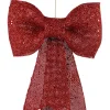 12in Long Red Glitter Bow