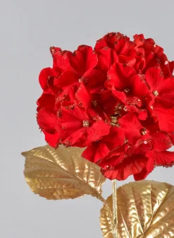 26in Long Red Hydrangea Spray
