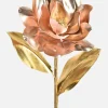 31in Long Rose Gold Magnolia With Gold Leaves, Case of 24