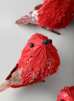 3in Long Rustic Red Forest Mini Birds, Case of 6