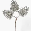 6in Long Silver Glitter Pine Cone Pick