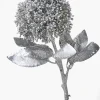 17in Long Silver Pom-Pom Flower