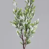 33in Long Single Trifoliate Pine Stem x 2 Branches with Snow