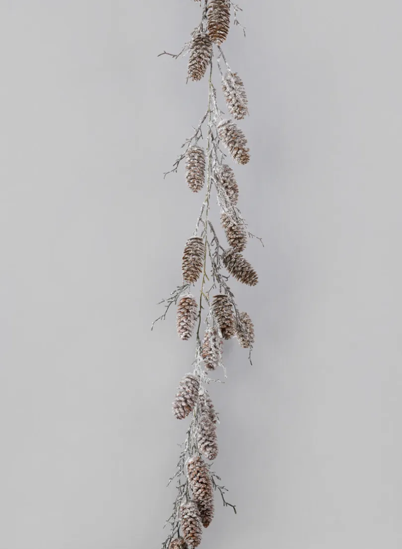 60in Long Snowed Pinecone Garland