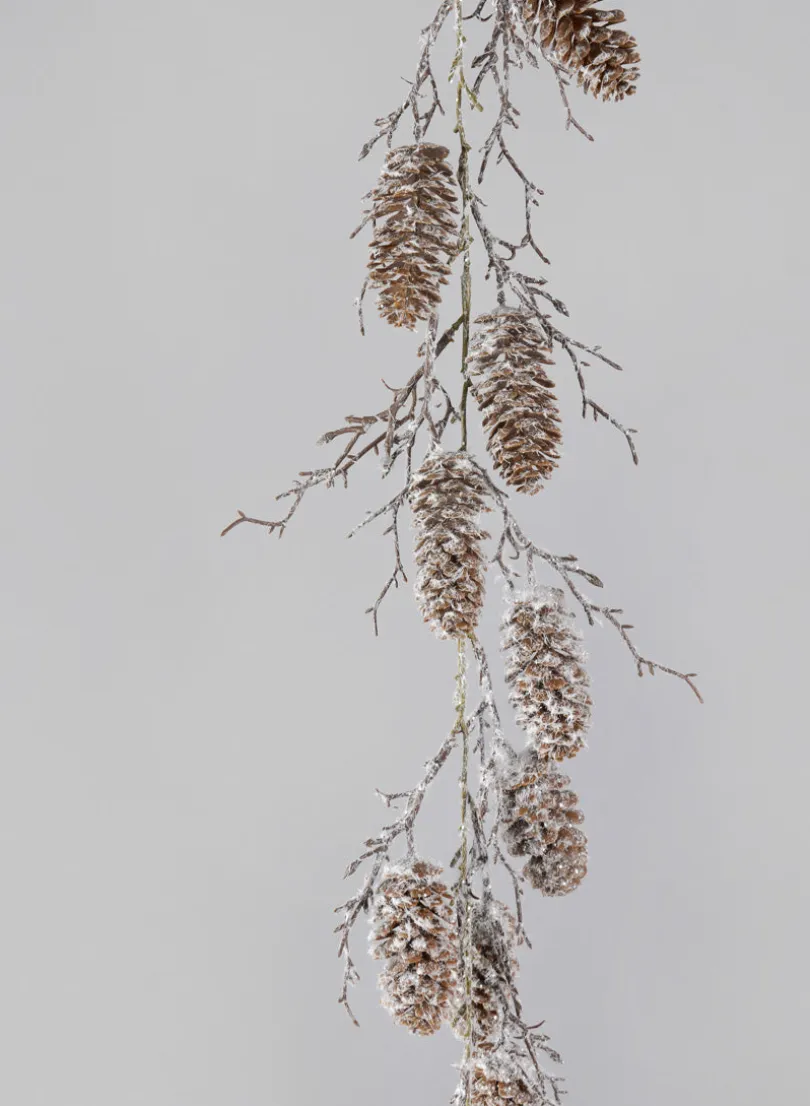 60in Long Snowed Pinecone Garland