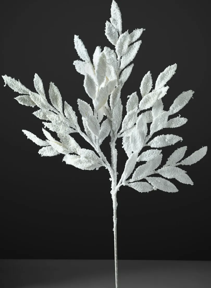 29in Long Snow Flocked Bay Leaf Spray, Case of 12