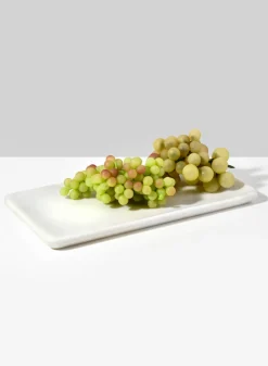 11in Long Stenomakros White Marble Tray