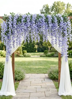 49in Long Triple Large Blue Wisteria Spray