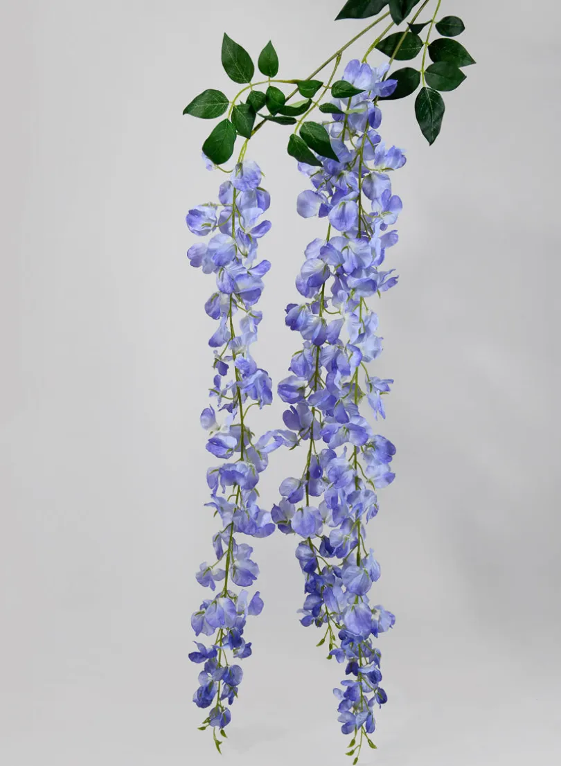 49in Long Triple Large Blue Wisteria Spray