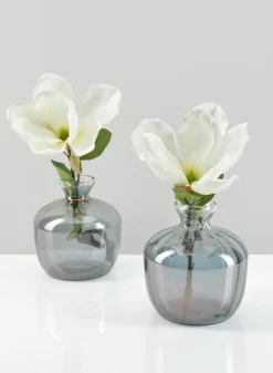 28in Long White Artificial Magnolia Spray, Case of 12