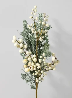 28.5in Long White Berry & Mixed Blue Fir Pick, Case of 12