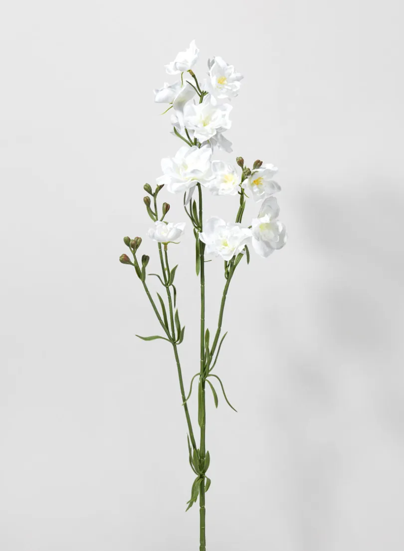 33in Long White Bouquet Larkspur Spray, Case of 12