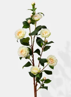 42in Long White Camellia Spray