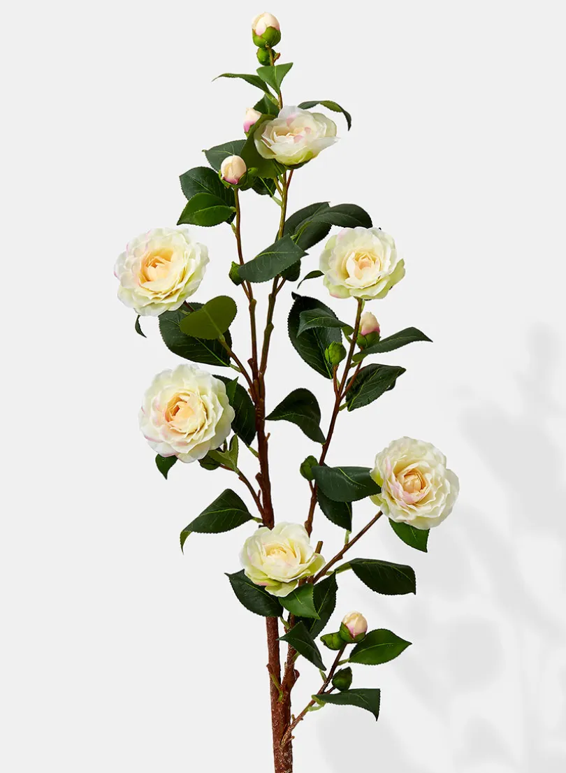 42in Long White Camellia Spray