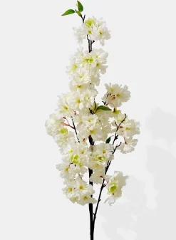 48in Long White Cherry Blossom Spray, Case of 12