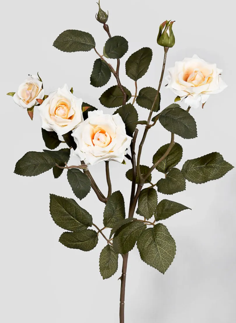 28in Long White France Rose Spray, Case of 12