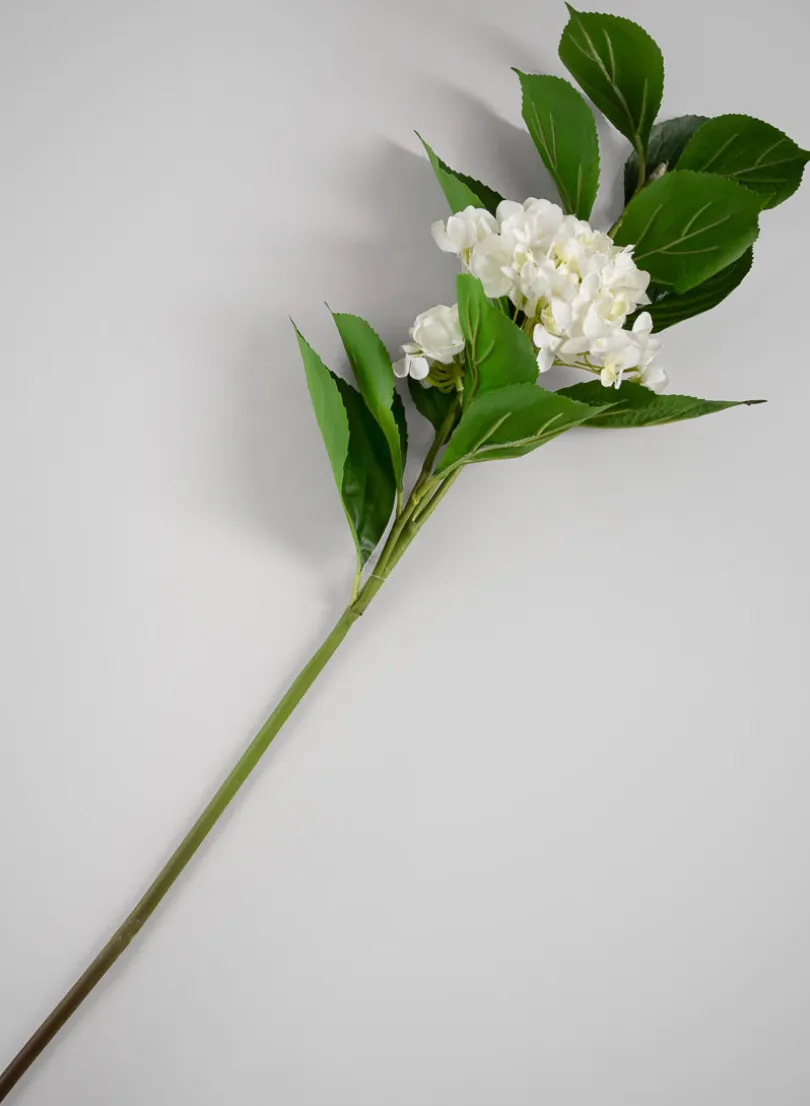 32in Long White Hydrangea Spray, Case of 6