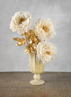 16in Long White Peony Spray