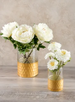 26in Long White Peony Stem, Case of 12