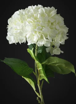 42in Long White Real Touch Mophead Giant Hydrangea Stem, Case of 6