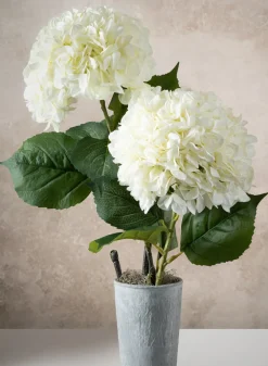 42in Long White Real Touch Mophead Giant Hydrangea Stem, Case of 6