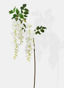 17in Long White Wisteria Spray, Case of 12